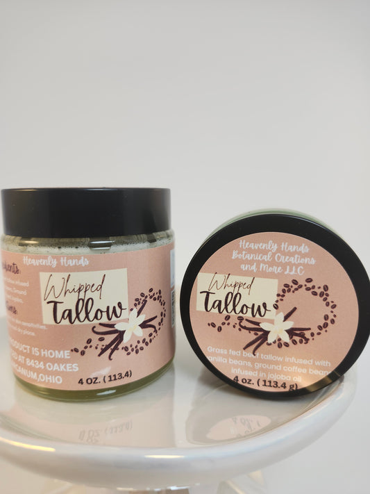 Whipped Tallow infused with Vanilla bean and coffee 4 oz.