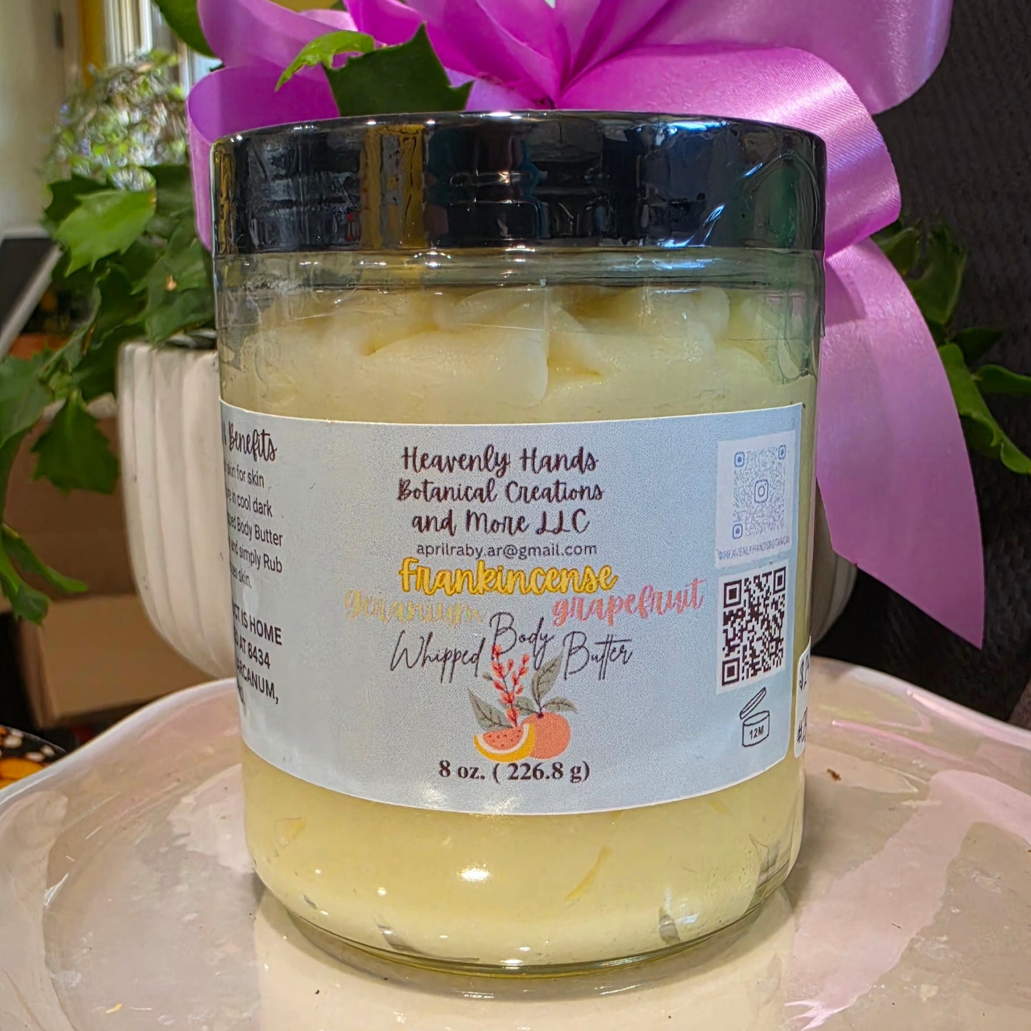Frankincense , Geranium, Grapefruit Whipped Body Butter  4 oz & 8 oz.