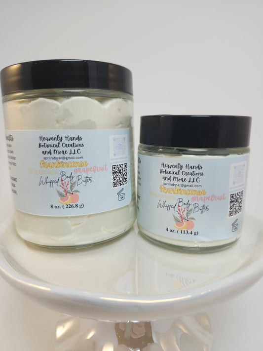 Frankincense , Geranium, Grapefruit Whipped Body Butter  4 oz & 8 oz.