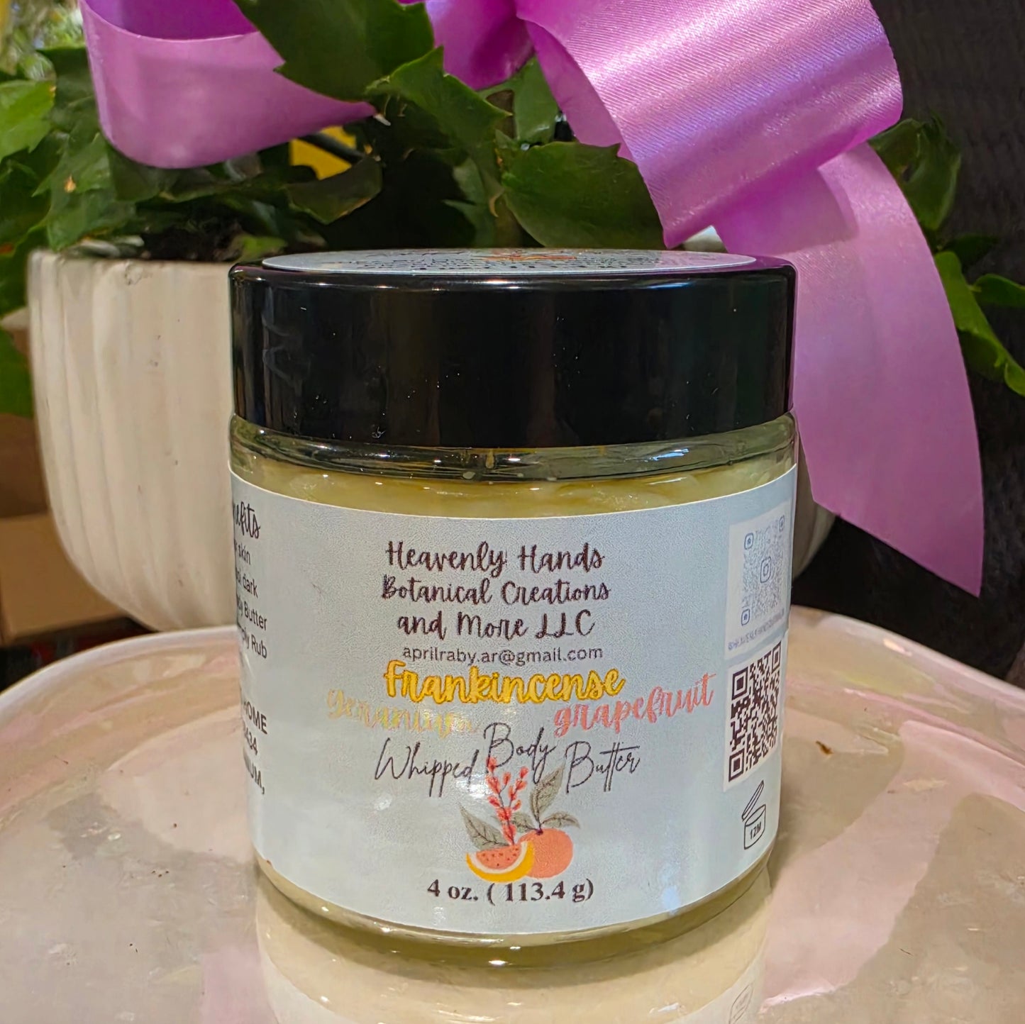 Frankincense , Geranium, Grapefruit Whipped Body Butter  4 oz & 8 oz.